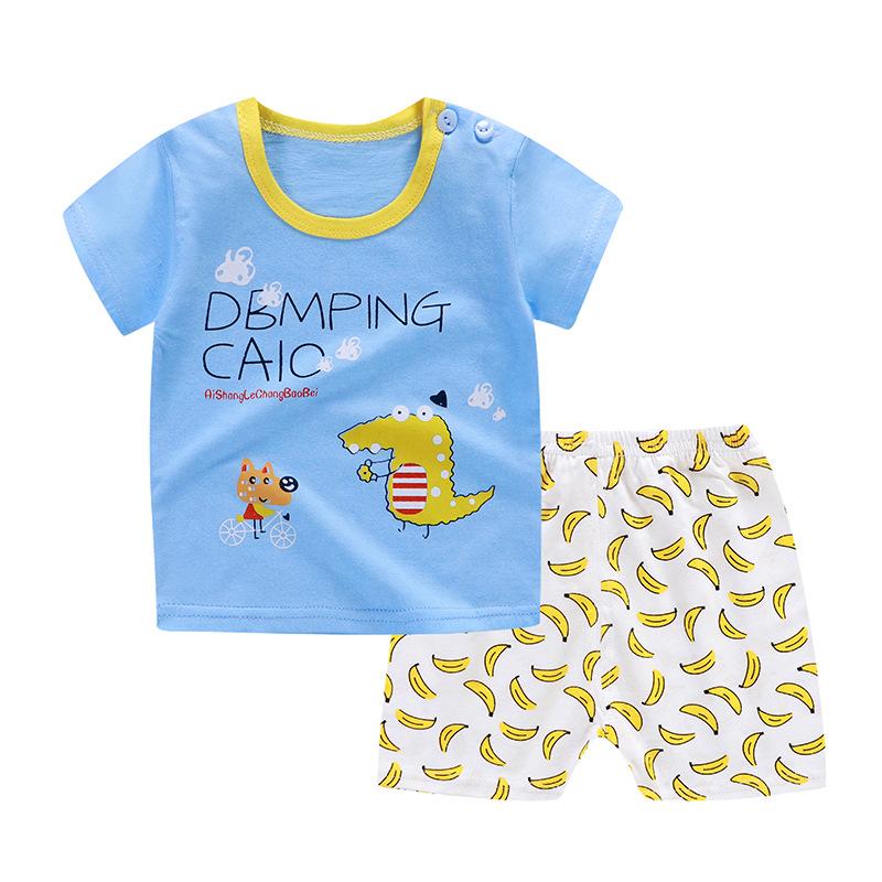 Cute Children Short-sleeved Suit Baby T-shirt Set Cotton Short-sleeved Shorts Kids Summer Children's Clothing