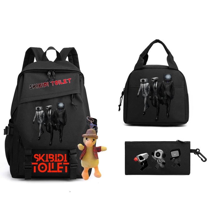 2023 Cross-border New Product Skibidi Toilet Man Spoof School Bag Elementary School Student Backpack Satchel Pencil Bag