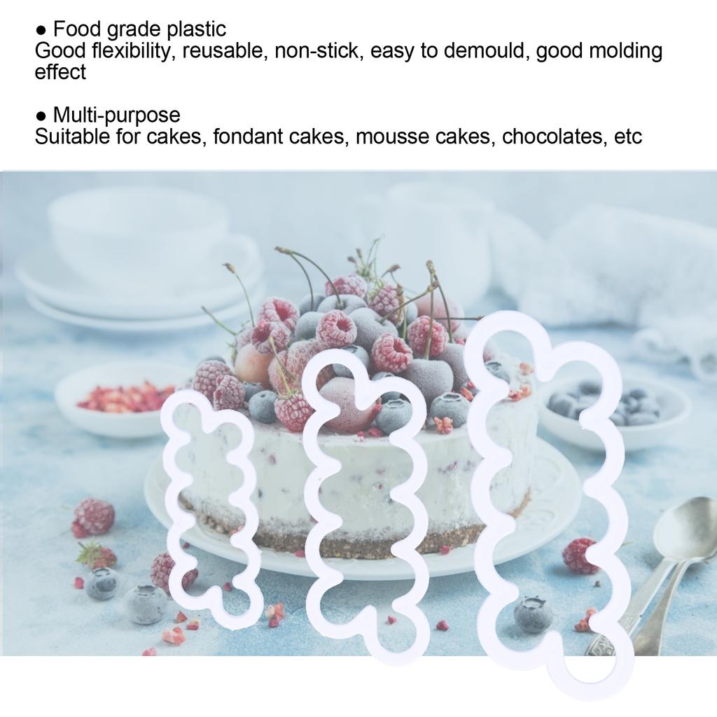 3Pcs Rose Flower Cutter Maker DIY Fondant Cake Decorating Mold Baking Accessories