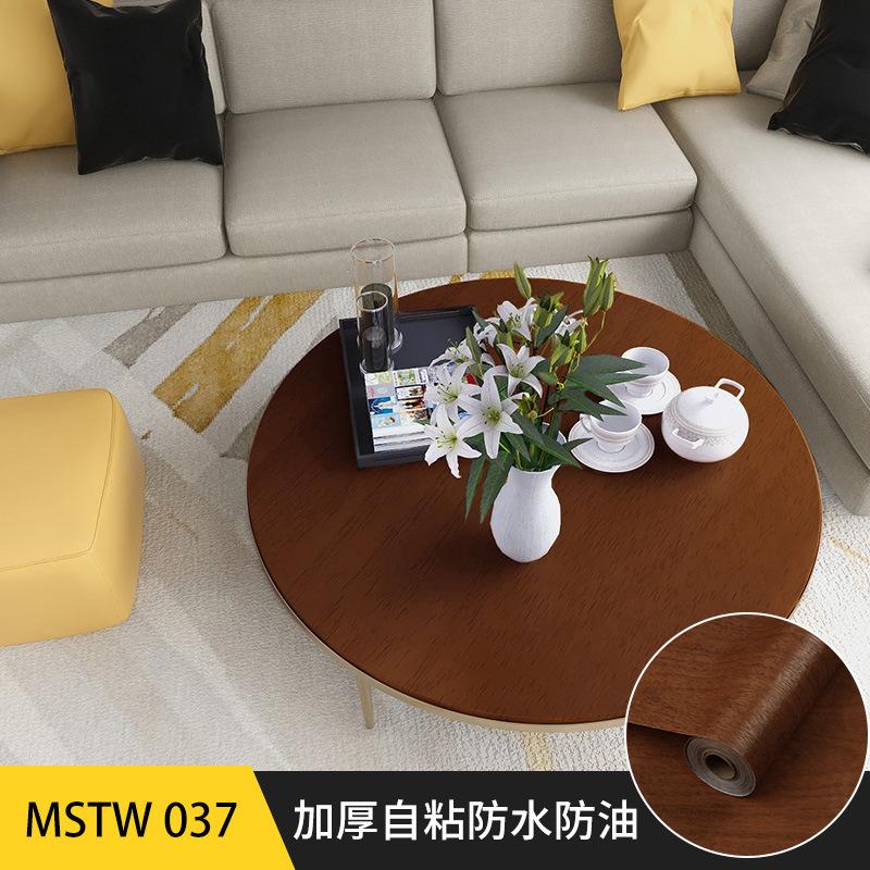 Wood grain stickers waterproof and moisture-proof self-adhesive paper wardrobe tabletop wooden  renovation decorative wallpaper