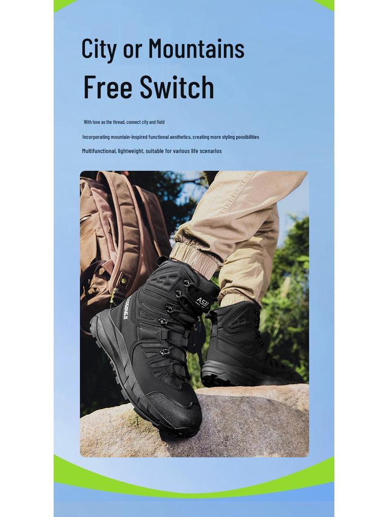 Men's High-Top Tactical Desert & Hiking Boots - Large Size