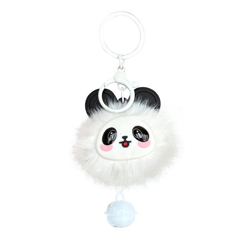 Cute Plush Panda Fur Ball Keychain Pendant - Girls' Bag Charm, Claw Machine Prize, Small Gift