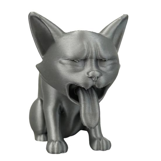 3D Printed Vomit Cat Figurine Plastic Kitten Statue Animal Sculpture