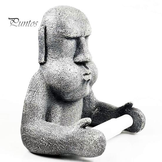 Držák na ubrousky Velikonoční ostrov Moai Design Nástěnný stojan na toaletní papír v roli Odolné úložné potřeby do koupelny