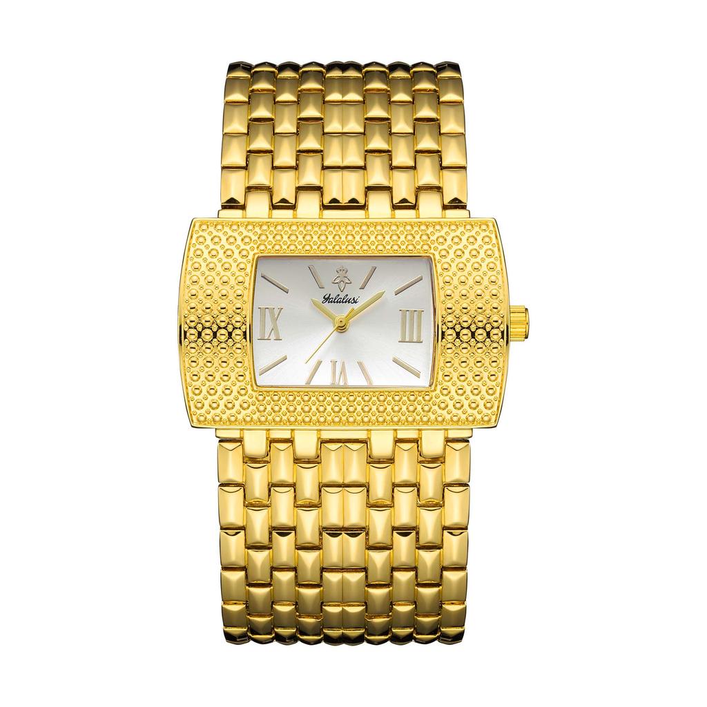 YaLaLuSi Women's Quartz Water-Resistant Watch: Luxurious Gold Square Fashionable and Elegant Bracelet Watch Gift Reloj Mujer