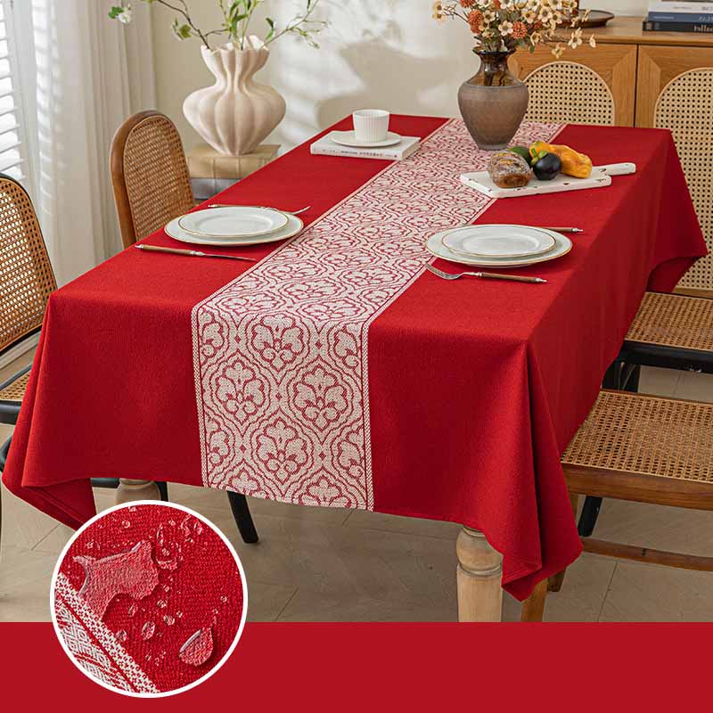 Thickened Imitation Cotton Linen Dining Household Square Wear-resistant Waterproof Oil Proof Tablecloth
