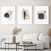 Abstract Beige Pink Gold Watercolor Boho Wall Art Canvas Painting Geometric Shape Poster Print Picture Bedroom Living Room Decor No Frame