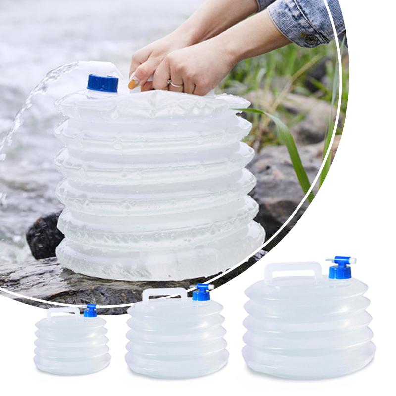 SEAMETAL 5/10/15L Dış Mekan Katlanabilir Kova Katlanabilir Su Torbası Hayatta Kalma Su Depolama Taşınabilir Su Taşıyıcı Konteyner Kamp