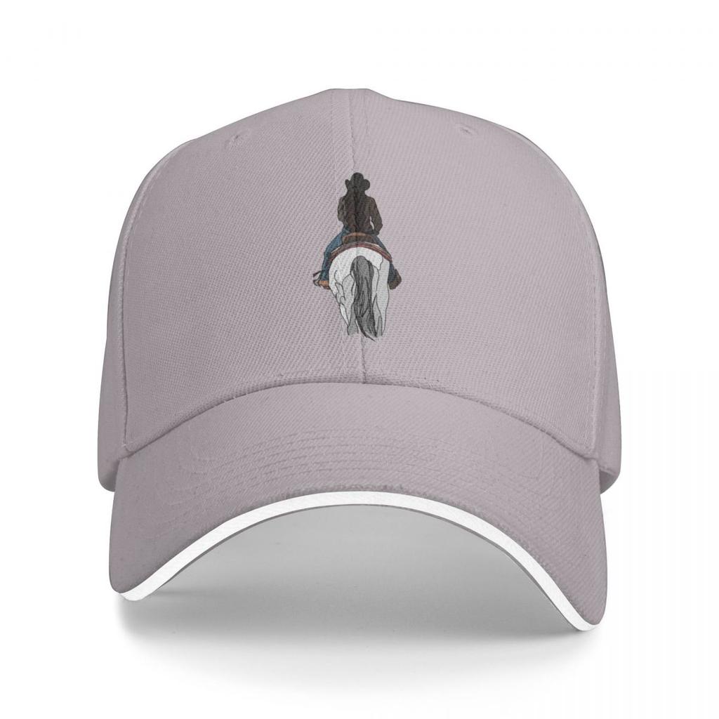 Grey Horse & Cowgirl Baseball Cap Luxury Cap Cosplay Anime Hat Hat Man For The Sun Golf Men Women's