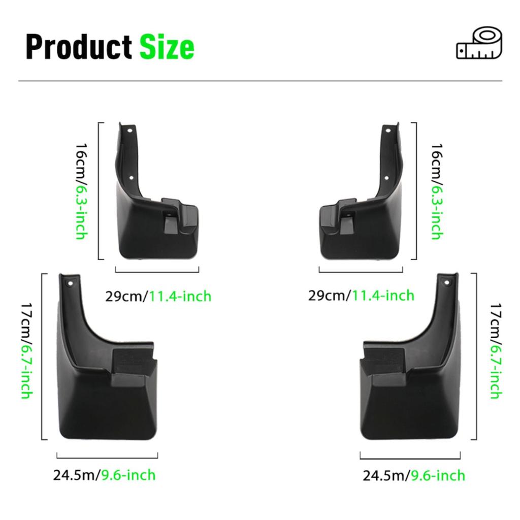 4 STÜCKE Auto Schmutzfänger Spritzschutz Kotflügel Auto Schmutzfänger Kompatibel mit Toyota Yaris Vios Belta Limousine 2014 2015 2016 2017