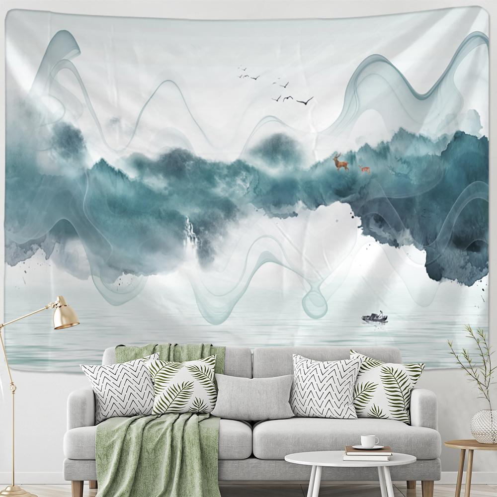 Tapiserie chinezească Lotus Agățat pe perete Psihedelic Hippie Boho Style Artă Pictură Dormitor Living Living Home Decor