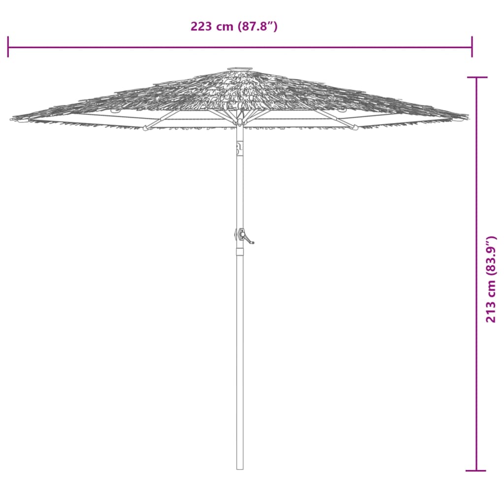 White Sun Umbrella with Steel Pole 223 x 223 x 213 cm