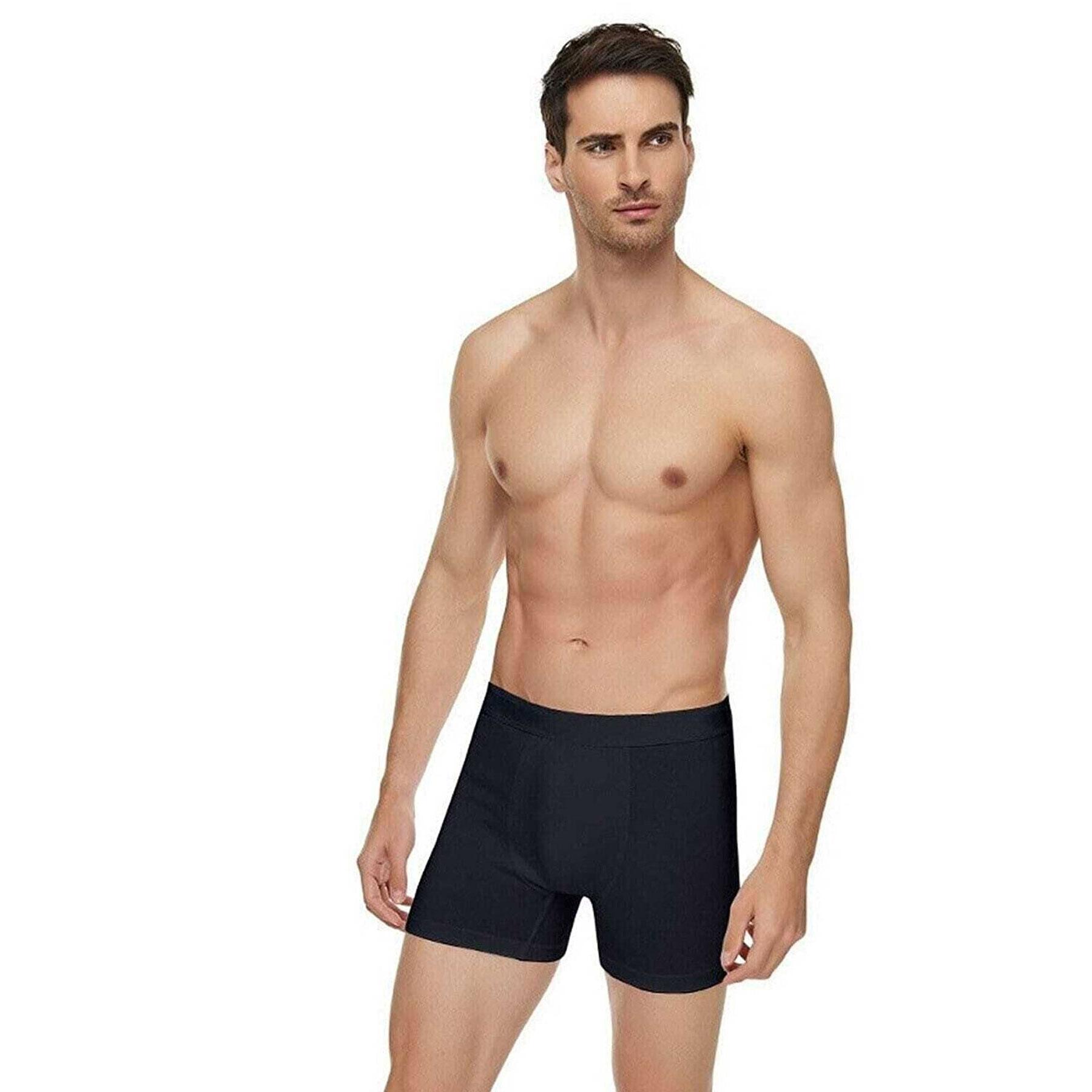 

Мужские трусы-боксеры из трех предметов из модала, хлопка, эластана, лайкры, кальсоны S чёрный