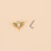 20G Nose Stud Rings Stainless Steel L Shaped Cross Cloud Bat Designs Hypoallergenic Shiny CZ Fashion Nose Piercing Jewelry