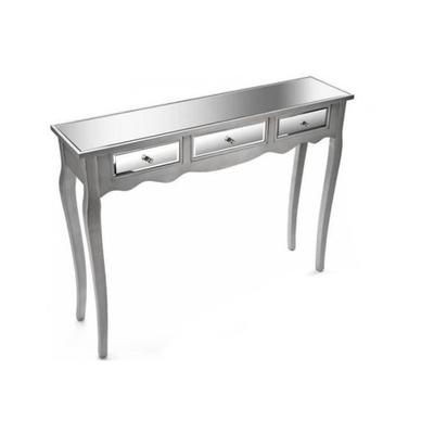 Mirror Console - DECLIKDECO - MASALA - 3 Drawers - Wood - Grey - 106.5 Cm