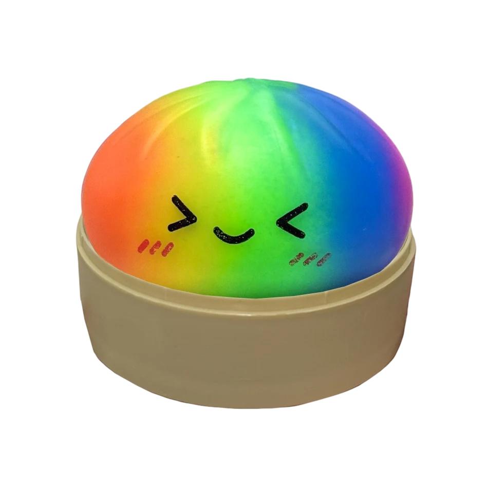Glitter Knoedel Squishy met Doosje Knoedels Sensorisch Stoommandje Zachte TPR Deegbal voor Decompressie Fidget Speelgoed Stressverlichting Cadeau