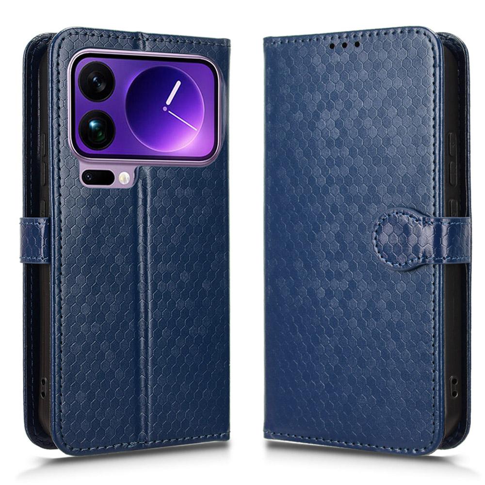 For Xiaomi 17 Pro Max Wallet Case Dot Pattern Imprint PU Leather Phone Cover with Wrist Strap