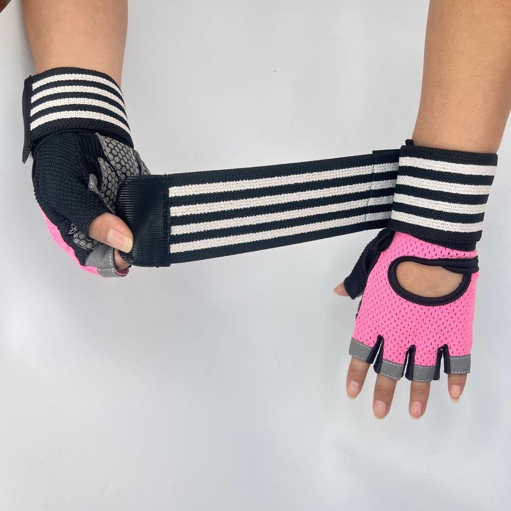 Half-finger Gloves Men's Fitness Gloves Couple's Mesh Breathable Outdoor Cycling Sports Gloves Women's Hair