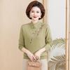 Women's Qipao Collar Embroidered Plush Winter Sweater