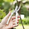 2Pcs Garden Shears - Straight & Bypass Pruning Scissors with White Handles, Non-Slip Grip & Durable Construction for Flowers, Plants, Bonsai, Fruits