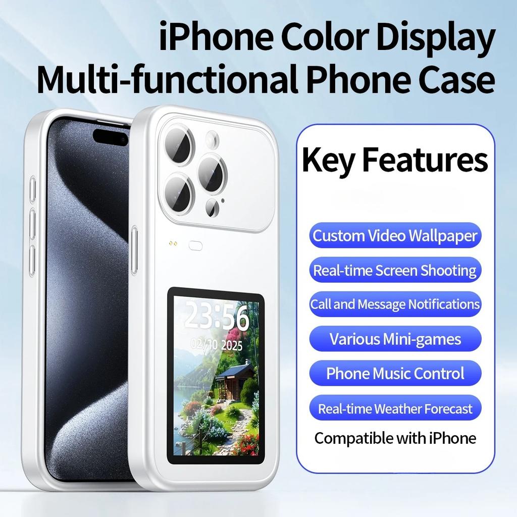Dynamic Phone Case For Iphone Photo Transfer, Video Playback, Touch Screen, Multifunctional Bluetooth Phone Cover For IPhone 17 16 15