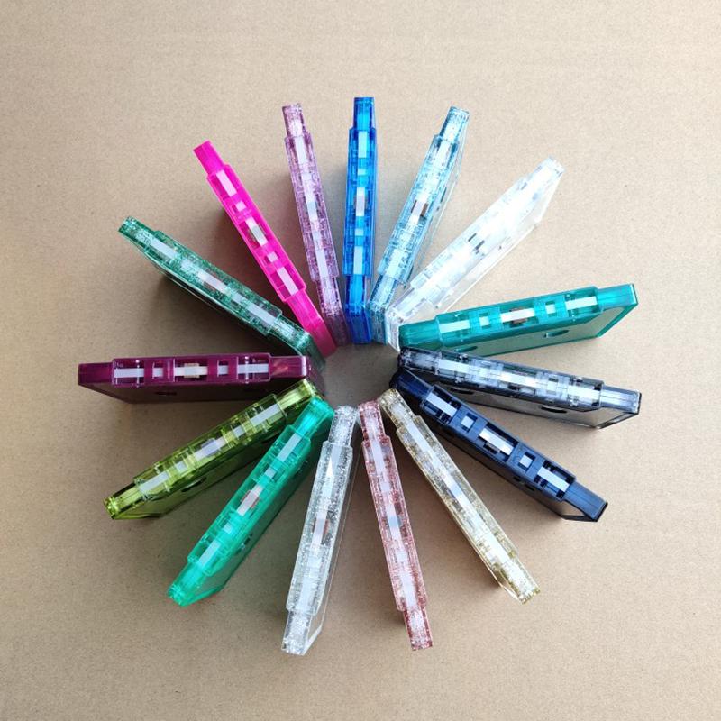 Color Transparent Tape Case Plastic Audio Magnetic Audio Recording Cassette Tape Shell Empty Reel To Reel Cassette(No Tape)