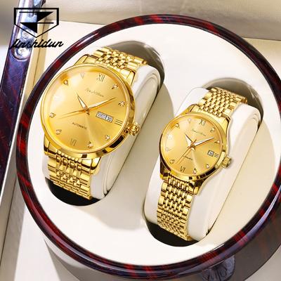 JINSHIDUN Nuovo Orologio da Uomo Business e Tempo Libero Moda Diamante Cinturino Calendario Impermeabile Coppie di Alta Gamma Orologio da Donna