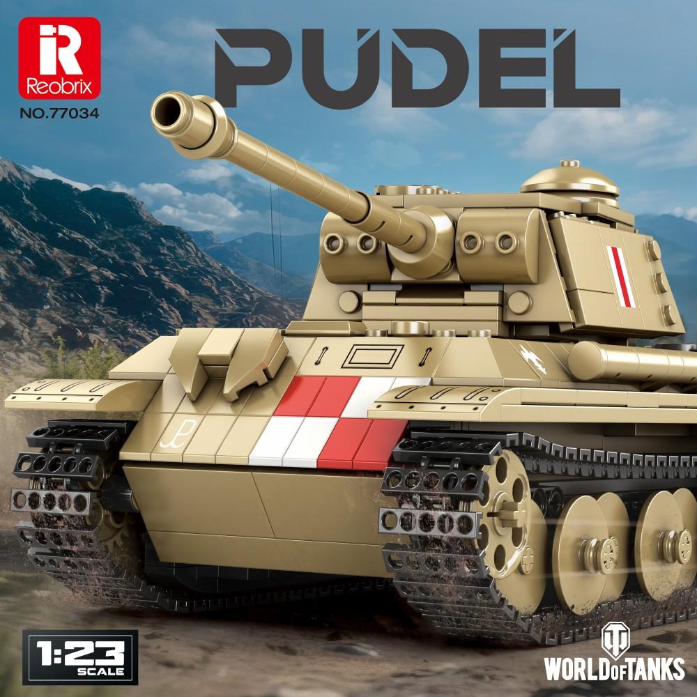 Non-Toxic 969Pcs Pudel Tank Building Blocks 1:23 Scale 360 Turret Military World Of Tanks Series Model Bricks Kids Toys Holiday Gifts