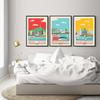 Shanghai Tokyo Seoul Newcastle Cityscape Poster and Print Nordic City View Canvas Painting Color Picture Living Room Home Decor