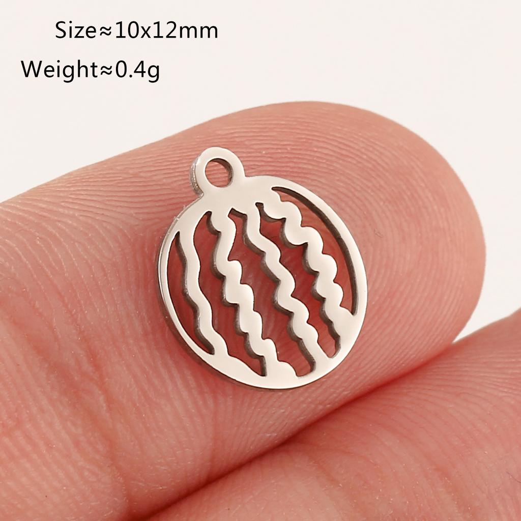 5Pcs Strawberry/Cherry/Pineapple/Watermelon Charms Stainless Steel Fruits Pendants DIY Bracelets Necklace Making Jewelry Making