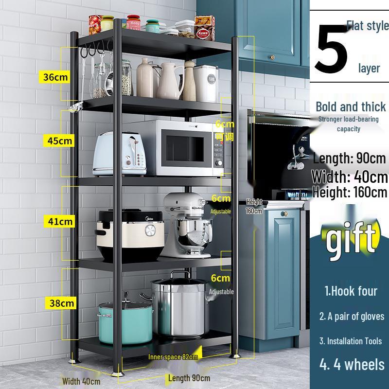 Freestanding Multi-Layer Kitchen Storage Rack for Microwave and Pots