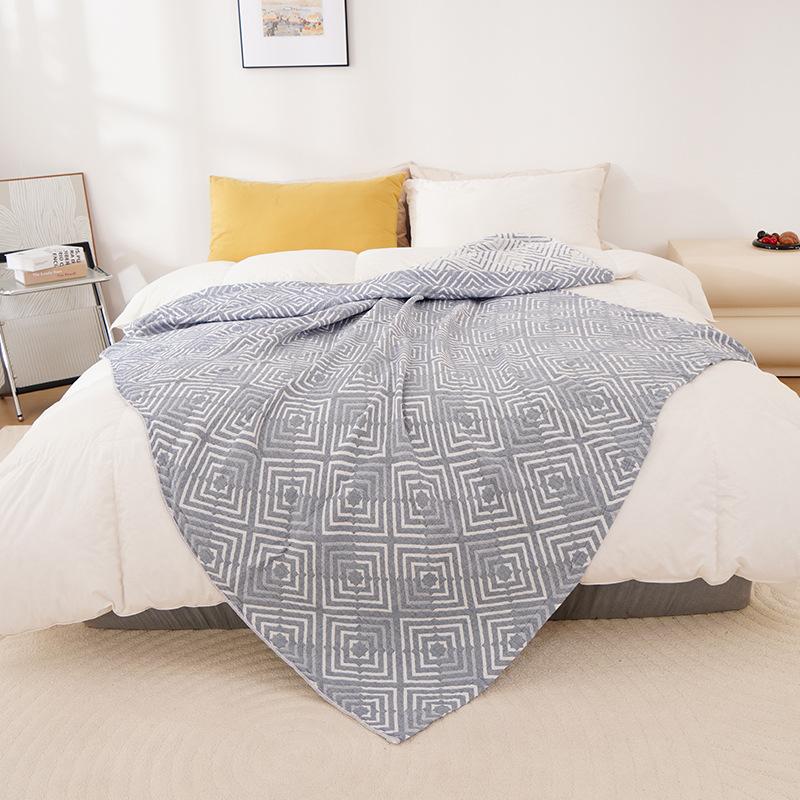 Natural Cotton Muslin Blanket Summer Plaid Soft Bed Cover Thin Comfortable Portable Travel Blanket Bedding Bedsheets Picnic Pads