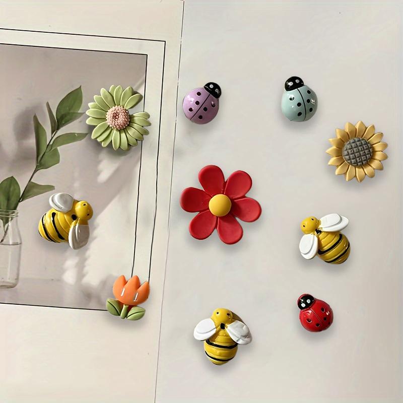 10 PCS/Set Kitchen Magnet Set for Home Decor Refrigerators Floral Bee Fridge Magnets Set Nature-Inspired Fridge Magnet Collection