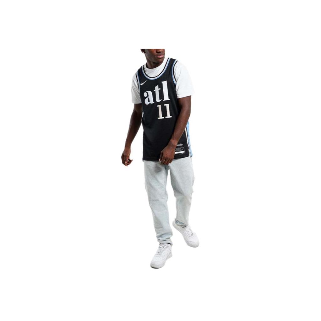 Nike Dri-Fit Digitaldruck Gespleißtes Rundhals Basketballtrikot City Edition Herren Tops Schwarz DX8486-011