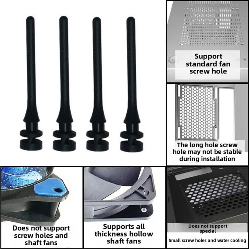 Gumminieten Silikon PC Lüfter Stoßdämpfende Pads 16 Stück Vibrationsdämpfende Halterungen für leise Computerkühlung