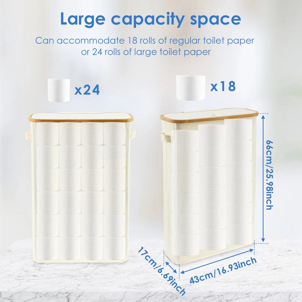Foldable Toilet Paper Storage Basket With Lid Waterproof Oxford Cloth Toilet Paper Storage Organizer Toilet Tissue Storage Bin