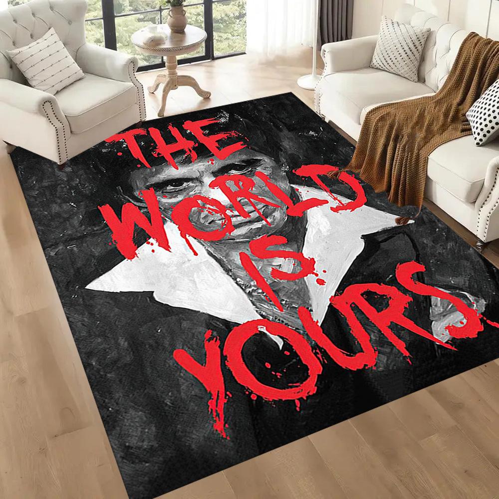 Scarface Square Rugs Are a Great Choice for Living Rooms, Bedrooms, Home Décor, and As Gifts.