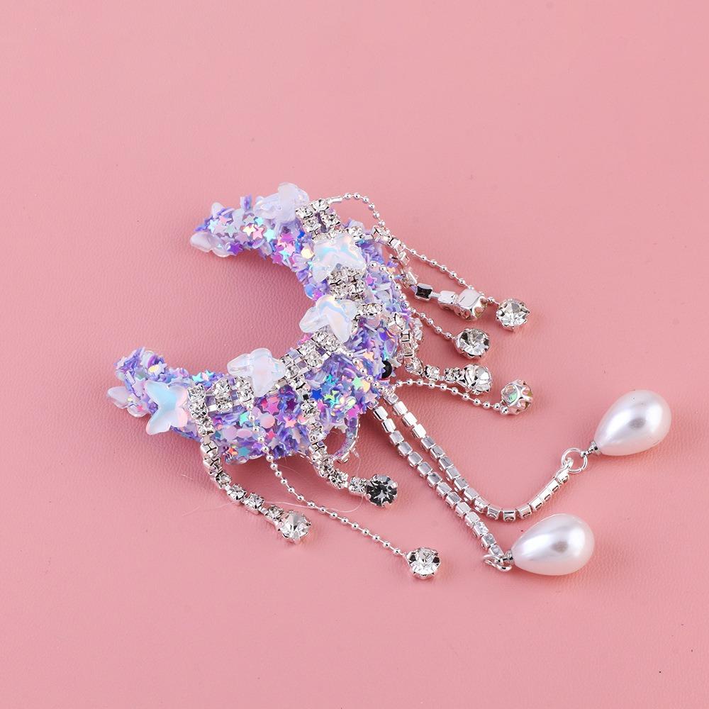 

Acrylic Keychain Pendant Moon Shape Jewelry Accessories For DIY Jewelry and Accessories Purple