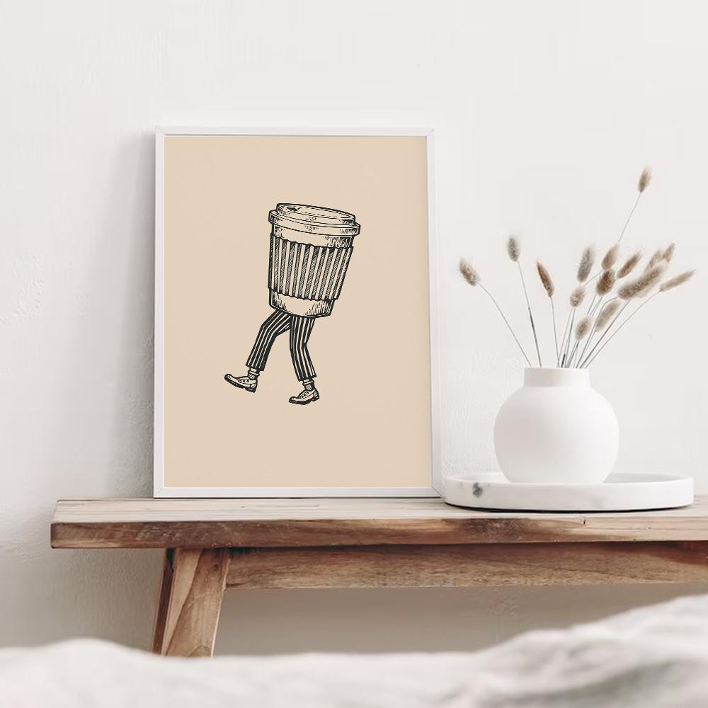 Vintage Minimalist Coffee Definition Coffee Cup Abstract Line Nordic Poster Canvas Painting Wall Art Pictures Home Kitchen Decor