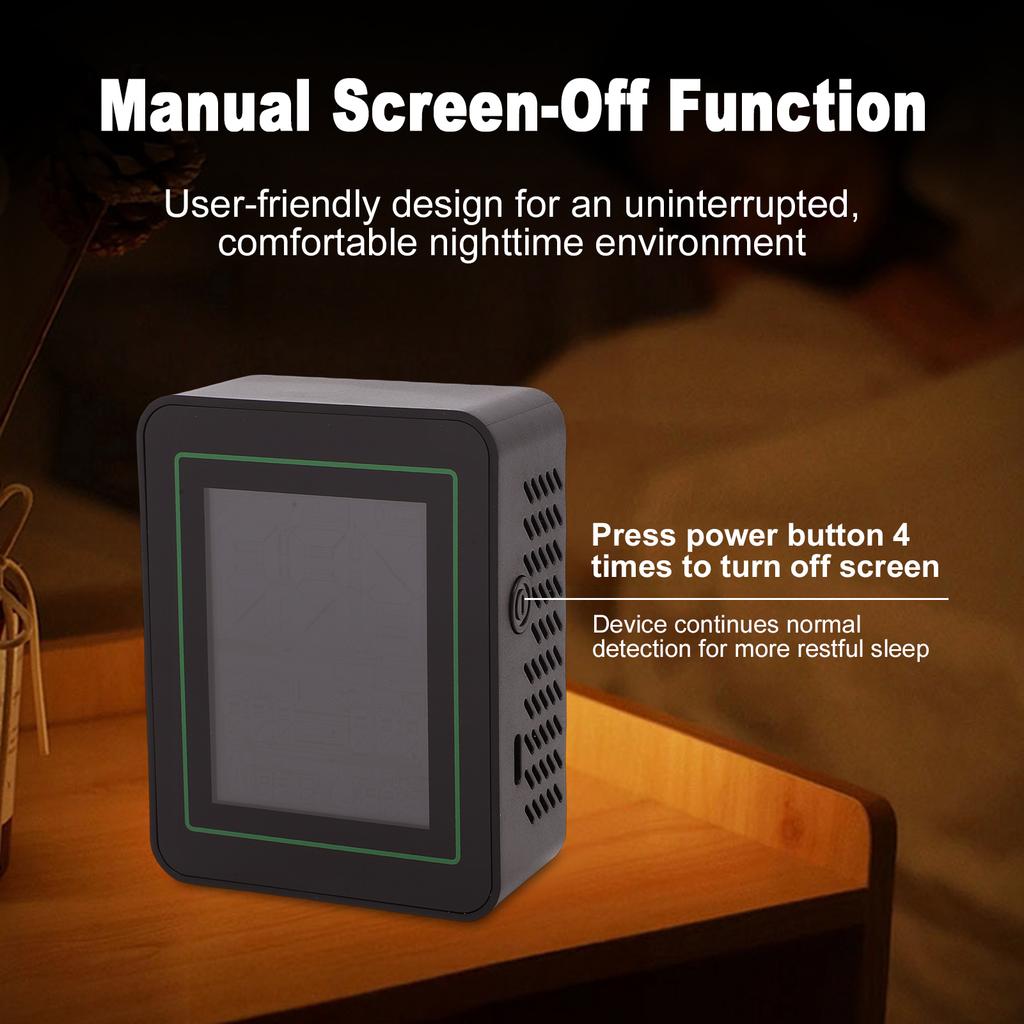 5 in 1 Air Quality Monitor, PM2.5 PM10 PM1.0 Detector with LCD Color Screen, Portable Temperature Humidity Meter for