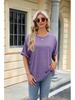 2024 Women's Spring/Summer Loose Solid Color Round Neck Short Sleeve T-Shirt