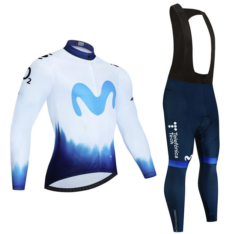 Movistar Autumn Cycling Jersey Set Ropa Ciclismo Spring Man Long Sleeve Bicycle Clothing MTB Jersey Bicicleta Maillot Culotte