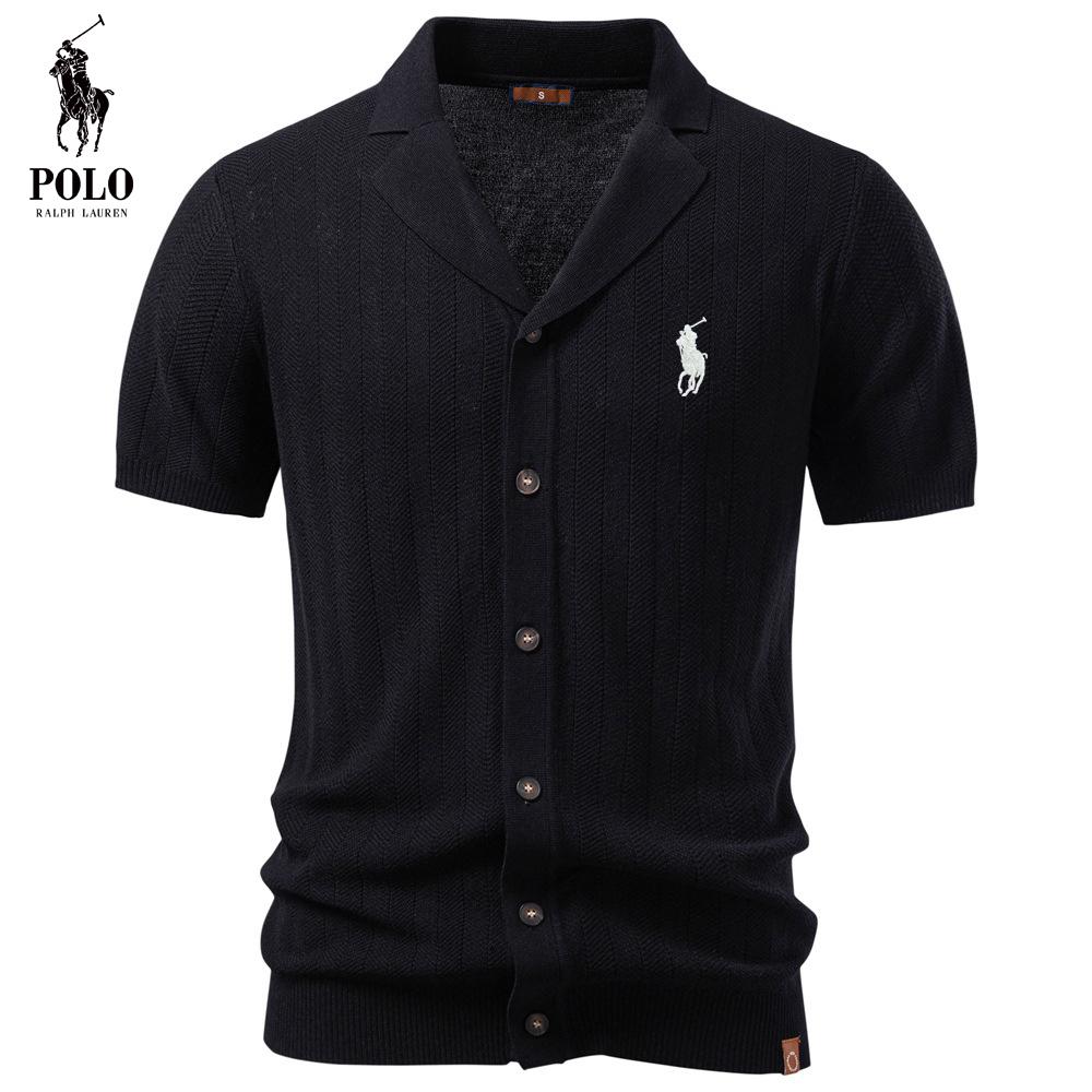 Ralph Lauren 2026 Spring and Summer New Embroidery Turtleneck Zipper POLO Shirt Business Casual Men s Short-sleeved Polo Shirt for Men S