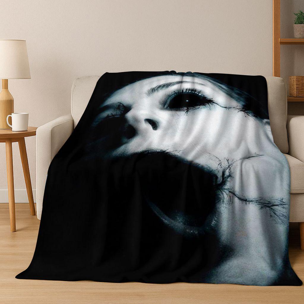 26 Style Terrifying Ghost Spirit Apparition Specter Gothic Flannel Blanket,Cozy Soft Throw Blanket for Home Bedroom Bed Sofa