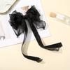 Women Bow Hair Clip Pearl Black Hairpin Girls Korean Temperament Ponytail Hair Clips Barrettes Fashion Hair Accessories Headwear