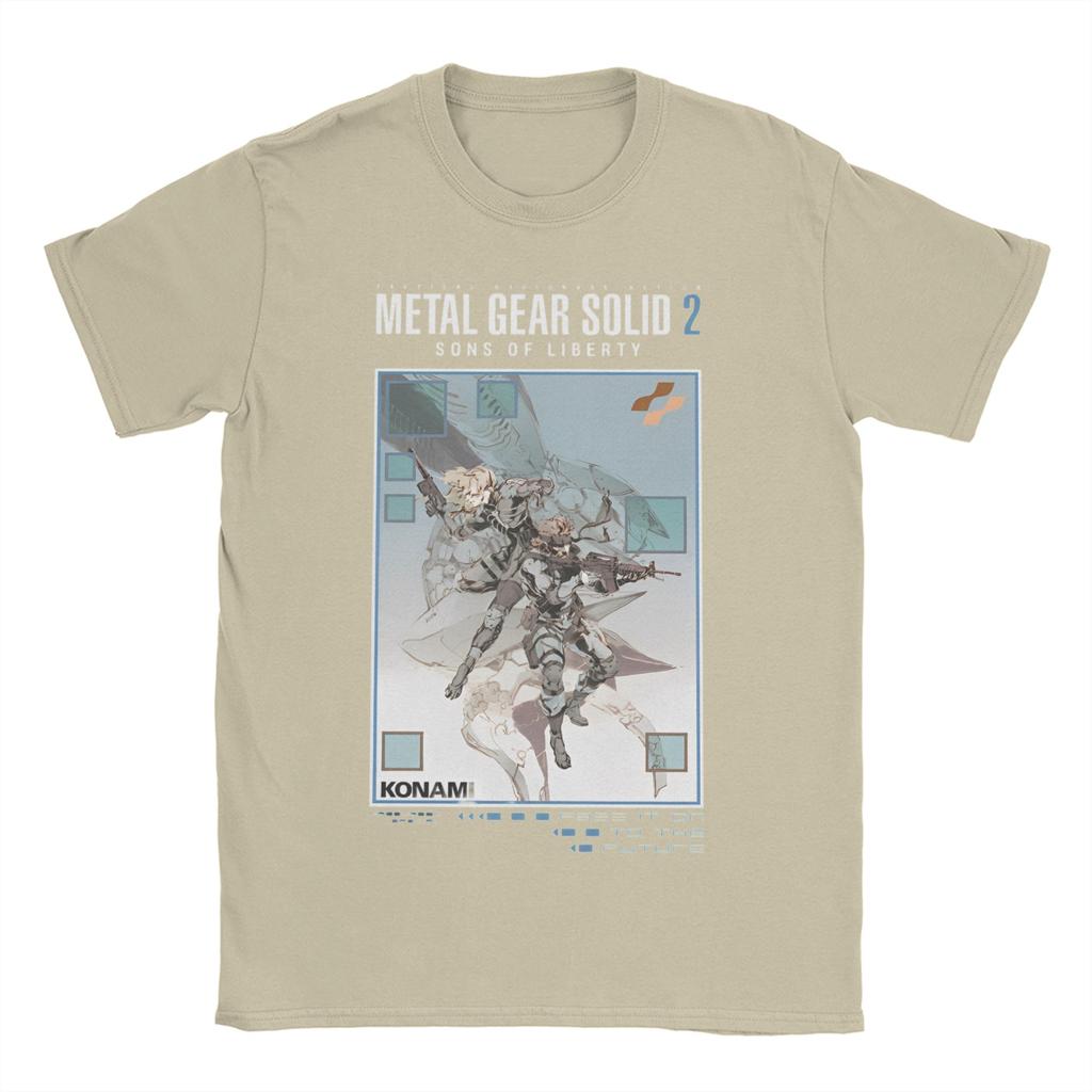 Men Women MGS2 Snake Raiden T Shirt Metal Gear Game 100% Cotton Clothing Vintage Short Sleeve Crew Neck Tees Plus Size T-Shirt