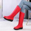 New Forst Winter Snow Boots Women Mid Calf Warm Plush Wedges Shoes Waterproof Down Patchwork PU Buttons Platform Boots
