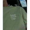 Sundays Tennis Club American vintage Sports Style Light Green Tennis Pure Cotton Short sleeve T-shirt Women