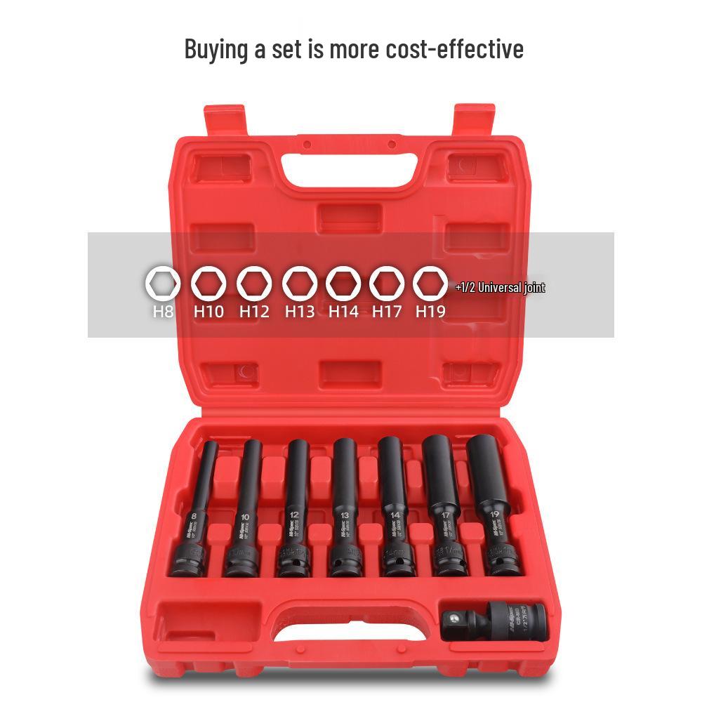 Electric Wrench Extended Thin-Walled Hex Socket Air Impact Tools for Motorcycle Repair