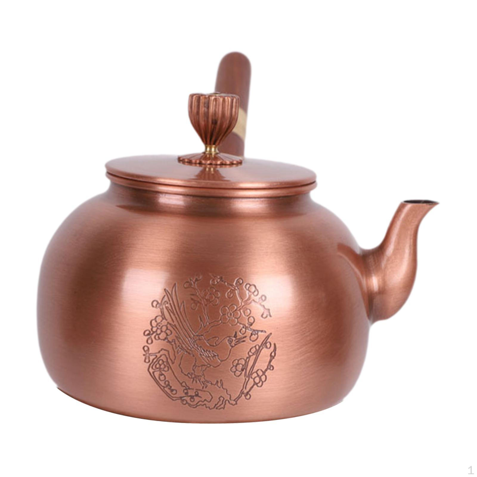 

Copper Teapot Coffee Pot Chinese Traditional Teawear Water Kettle for Camping Tea House Style E